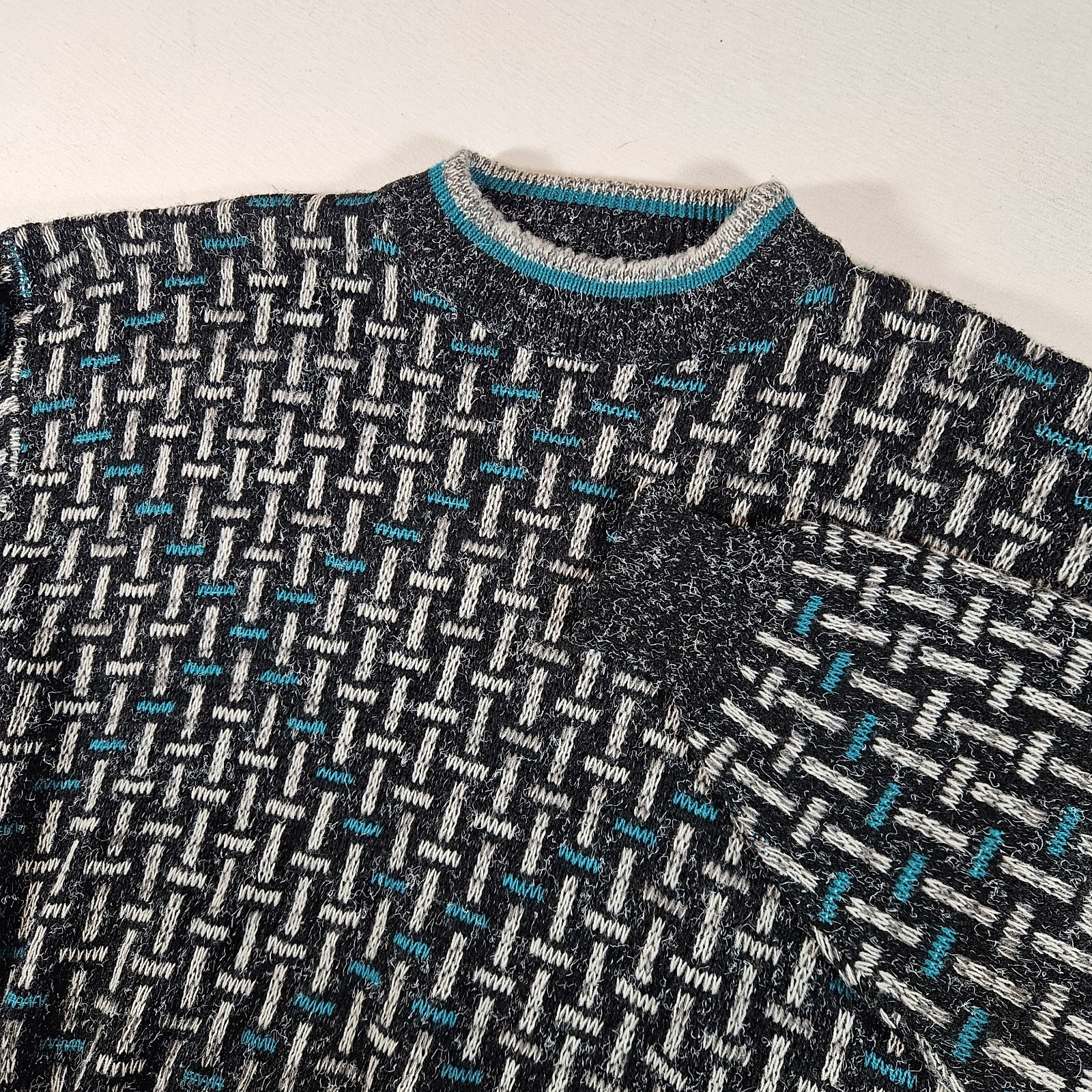 Vintage Mcgregor Sweater Mens Large Multicolor Acrylic Geometric Textured Knit